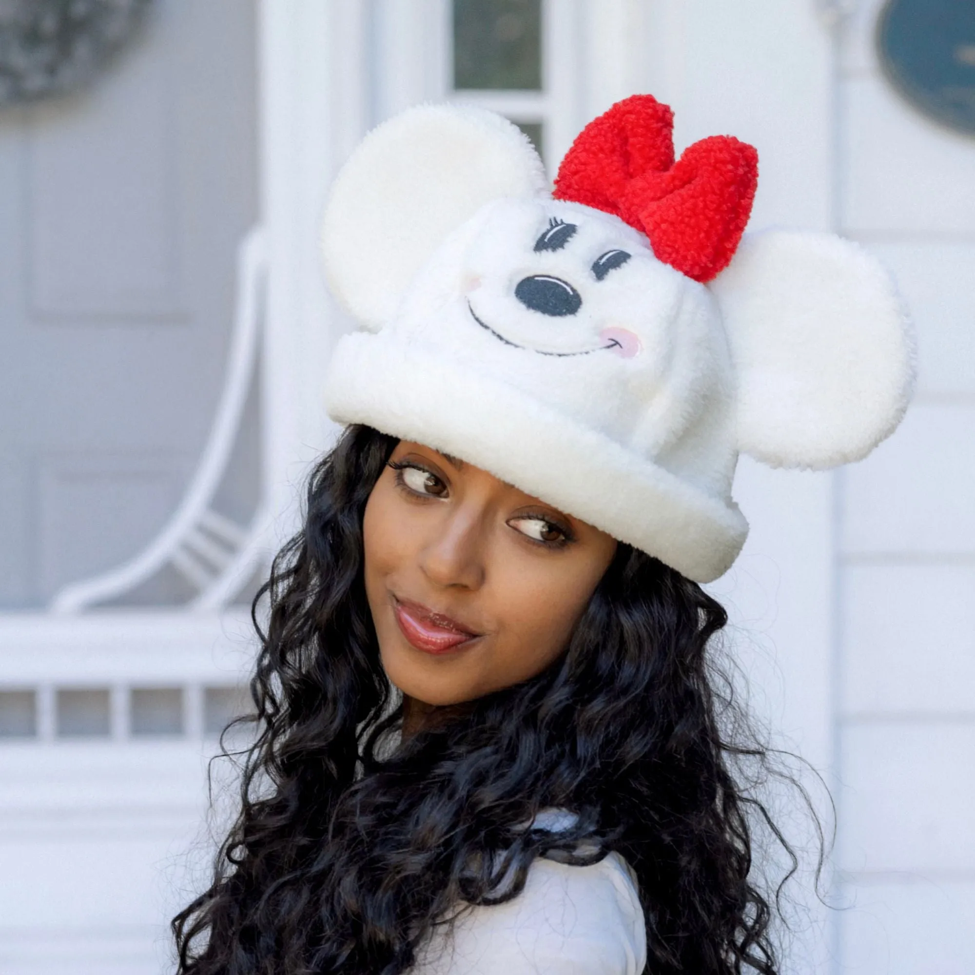 Minnie Snowman Sherpa Beanie