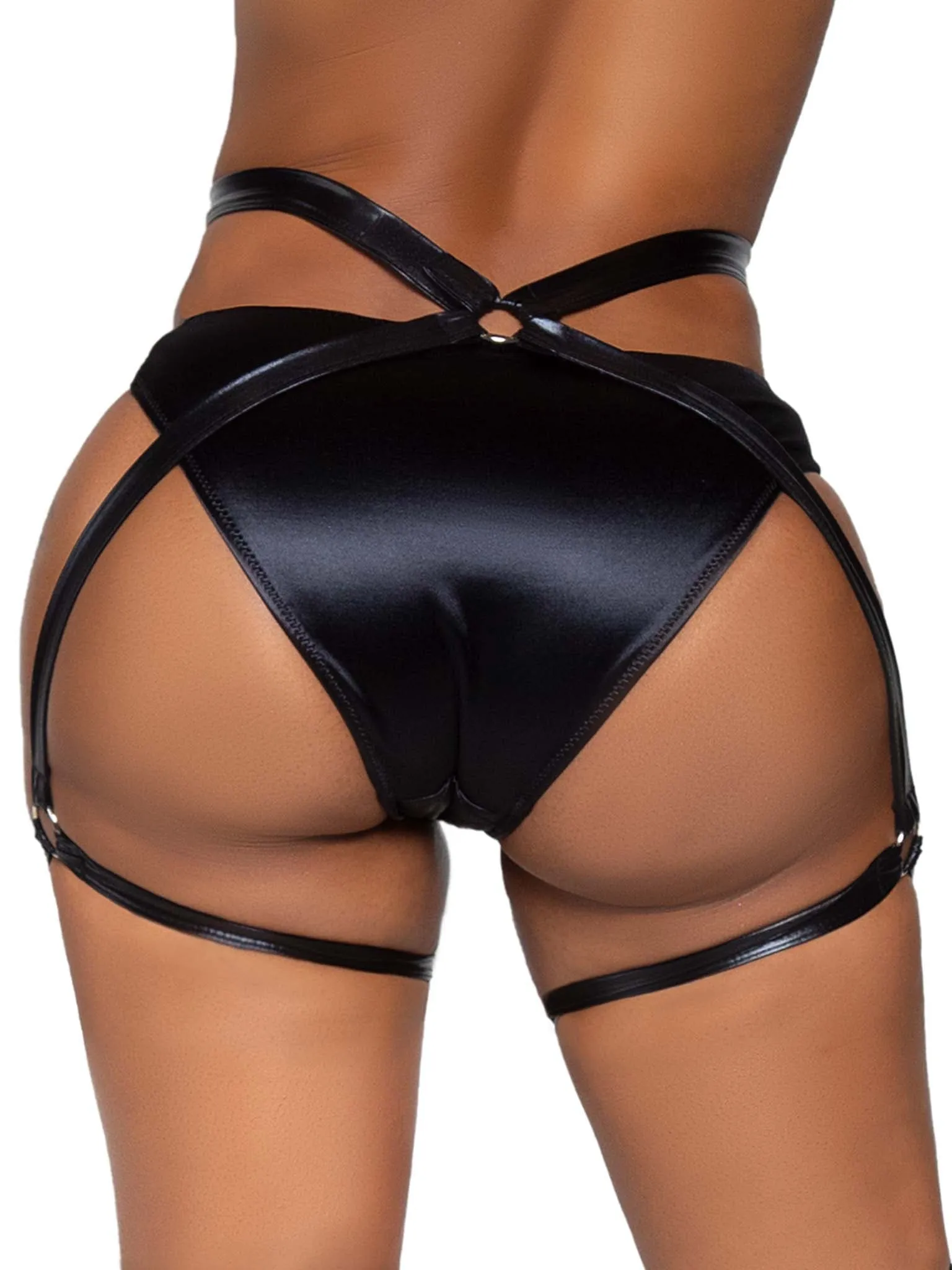 Money Maker Wet Look Garter Harness