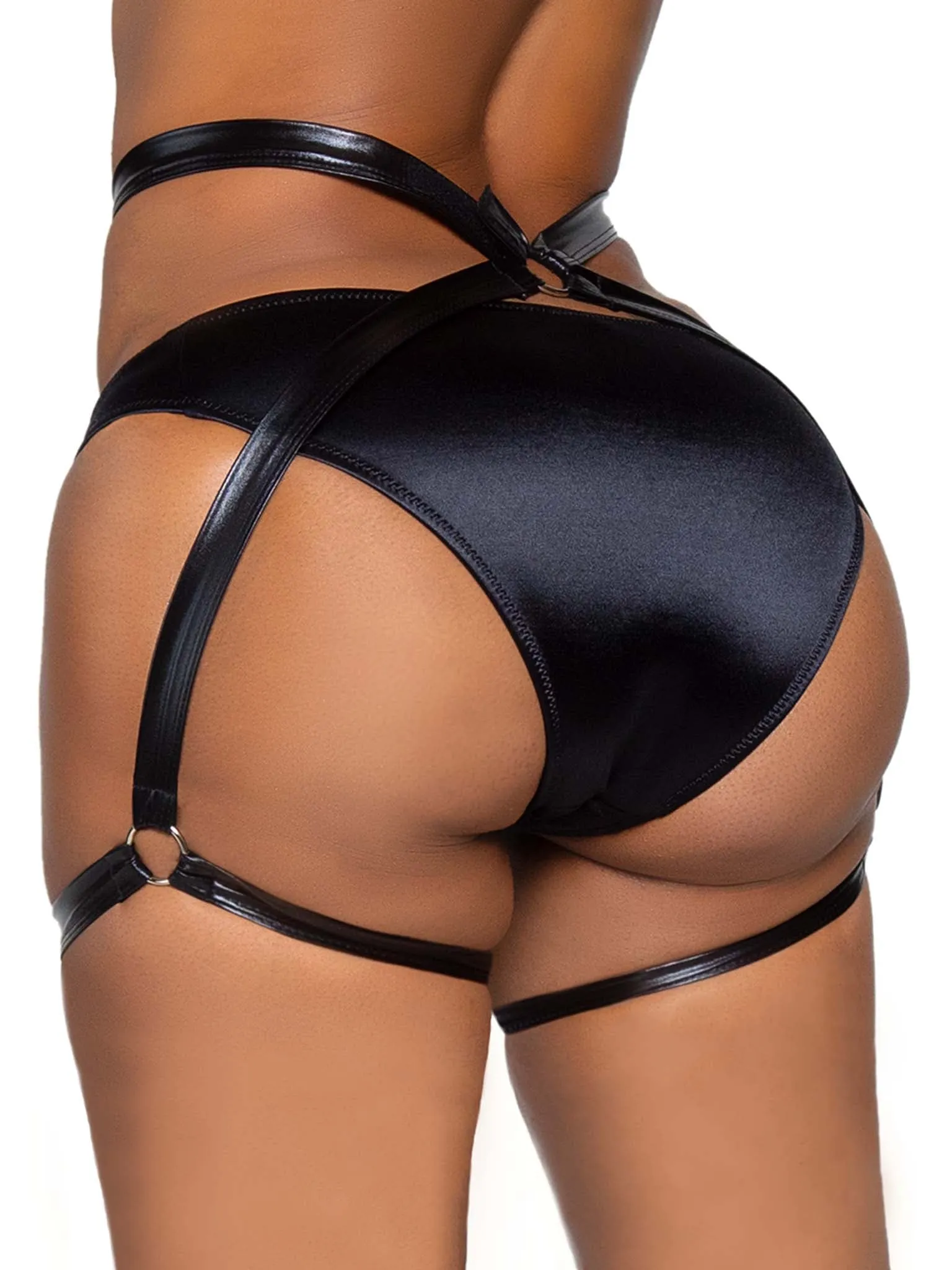 Money Maker Wet Look Garter Harness