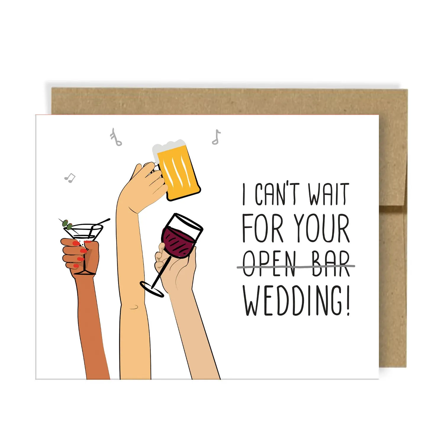 Neighborly Paper - Open Bar Engagement Card