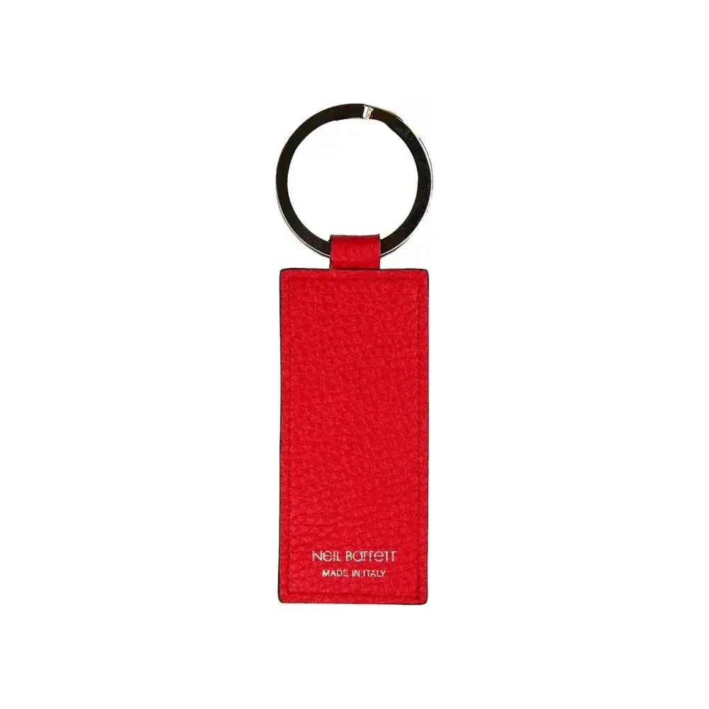 Neil Barrett Red Leather Men Keychain