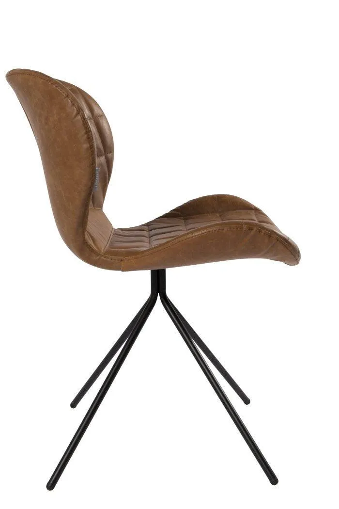 OMG chair brown eco leather