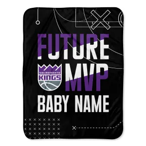 Personalized Sacramento Kings MVP Baby Pixel Fleece Blanket