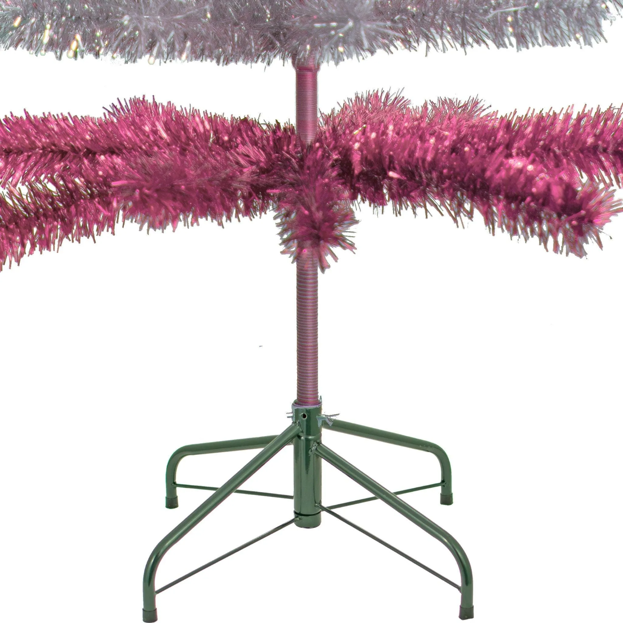 Pink & Silver Layered Tinsel Trees