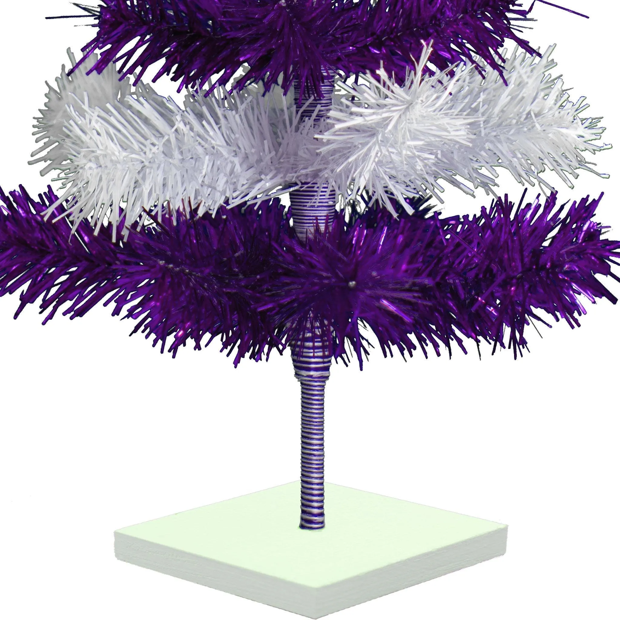 Purple & White Layered Tinsel Christmas Tree