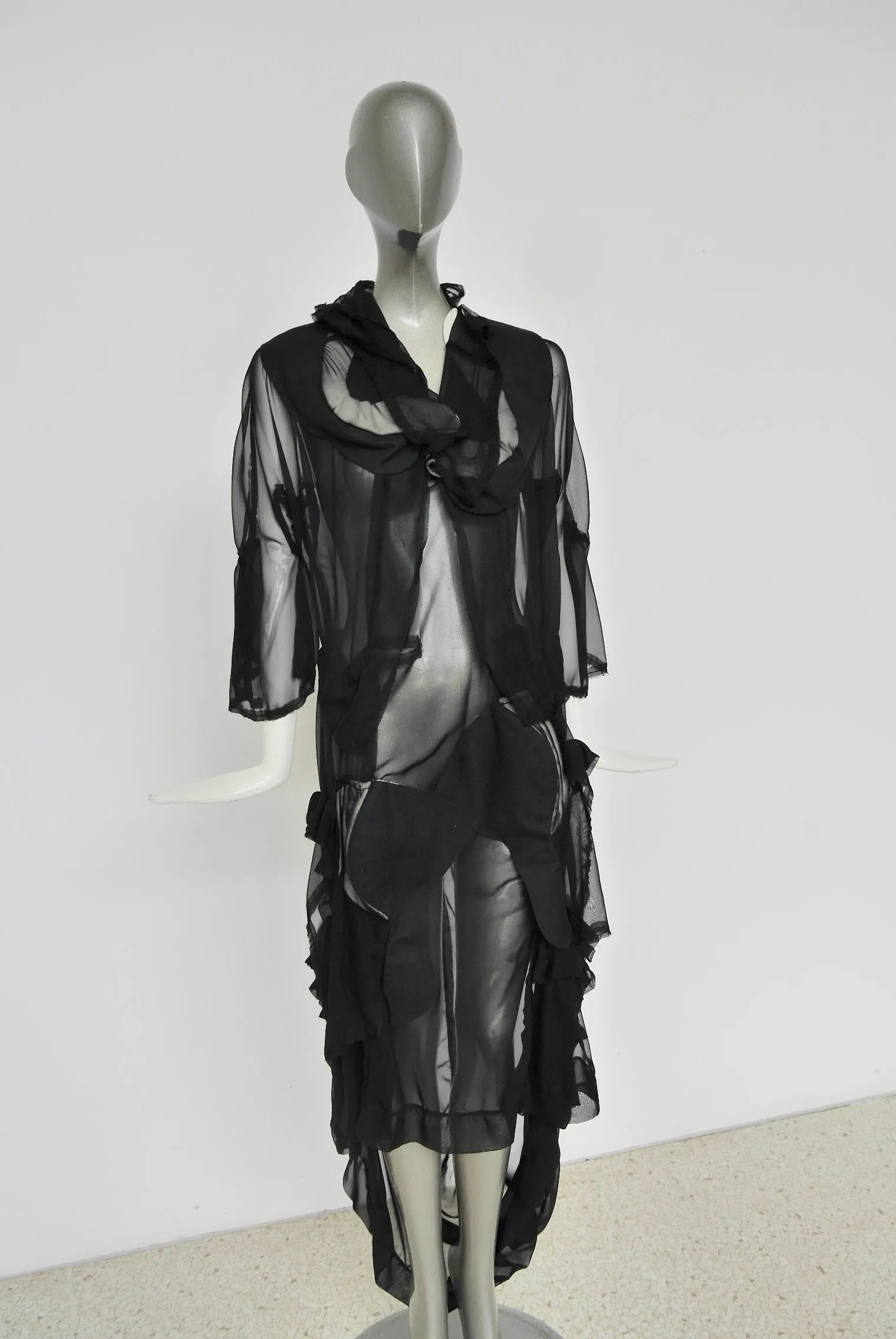 Rei Kawakubo for Comme des Garcons Lumps and Bumbs sheer dress