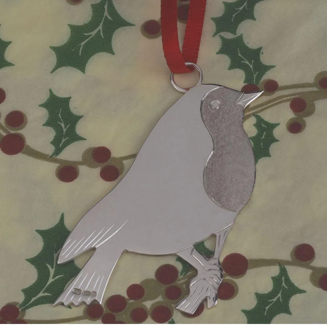 Robin Sterling Silver Christmas Tree Decoration