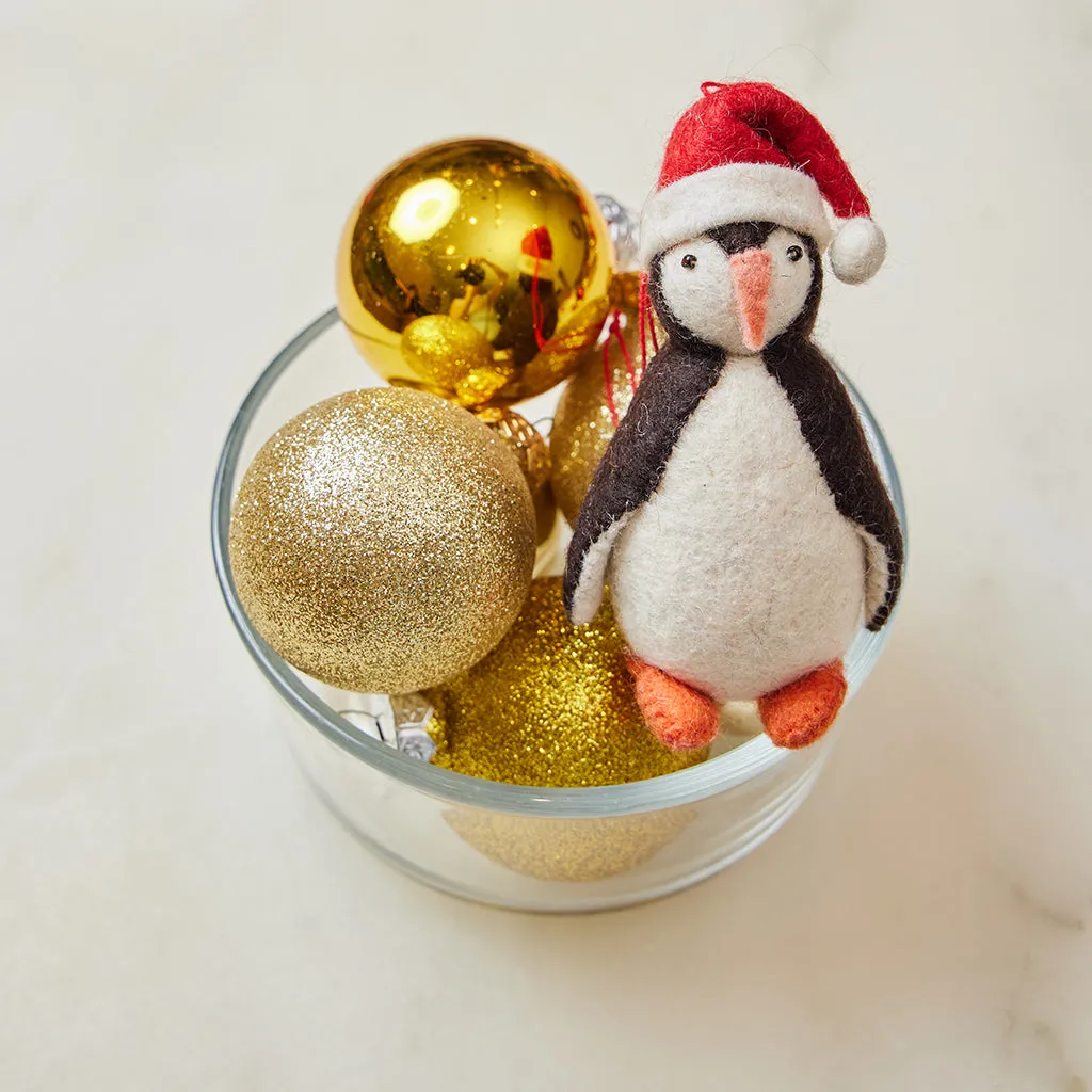 Santa Penguin Ornament