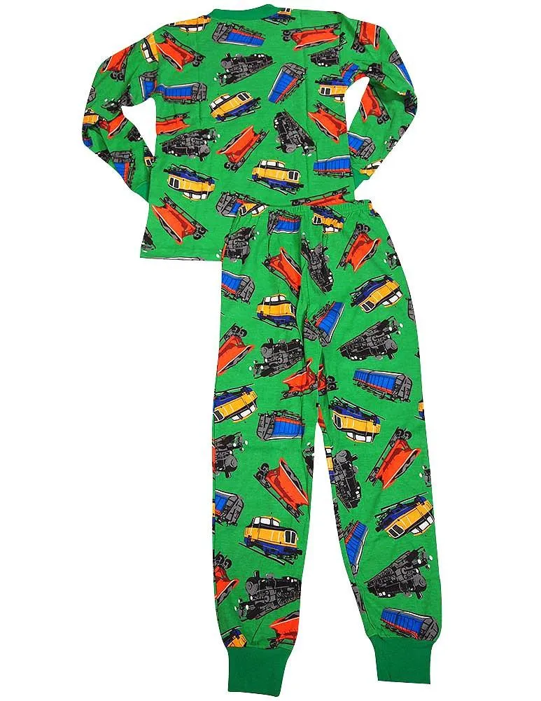 Sara's Prints Boys Long Sleeve 100% Cotton 2 Piece Pajama Set - Wear to fit snug, 36413