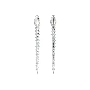 Serpent's Trace Drop Earrings - Silver