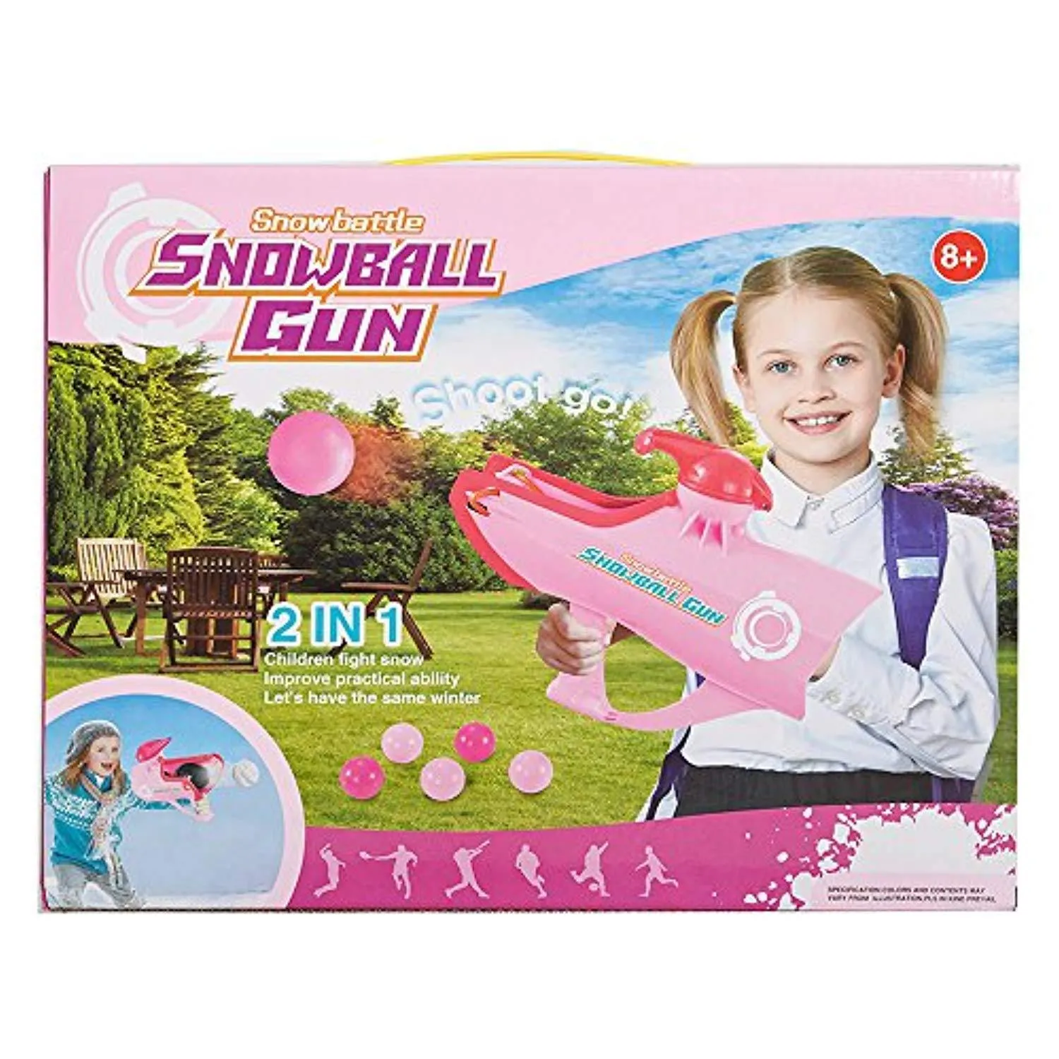 Shoots Snowball Winter Fight Toy Pink