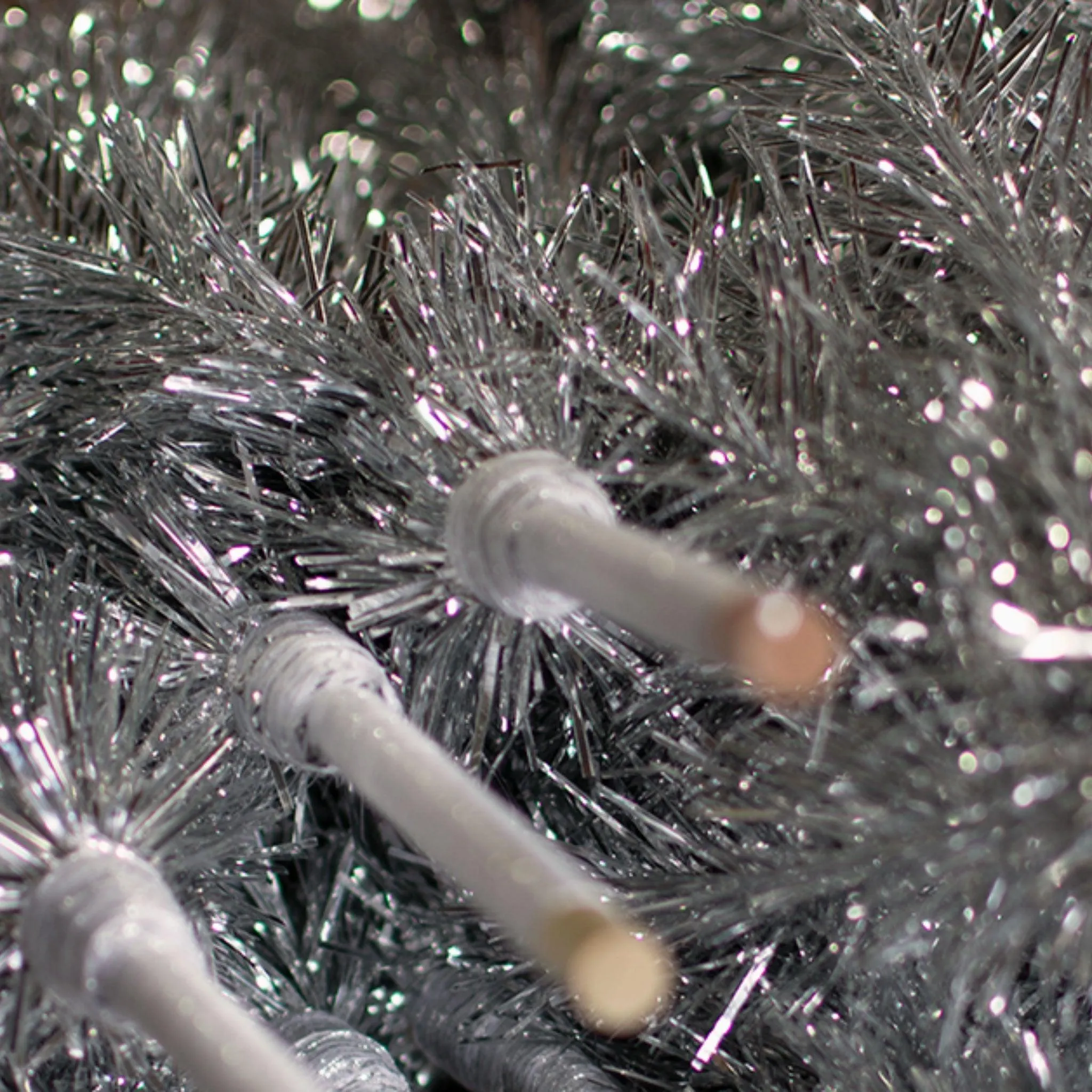 Silver Tinsel Christmas Tree