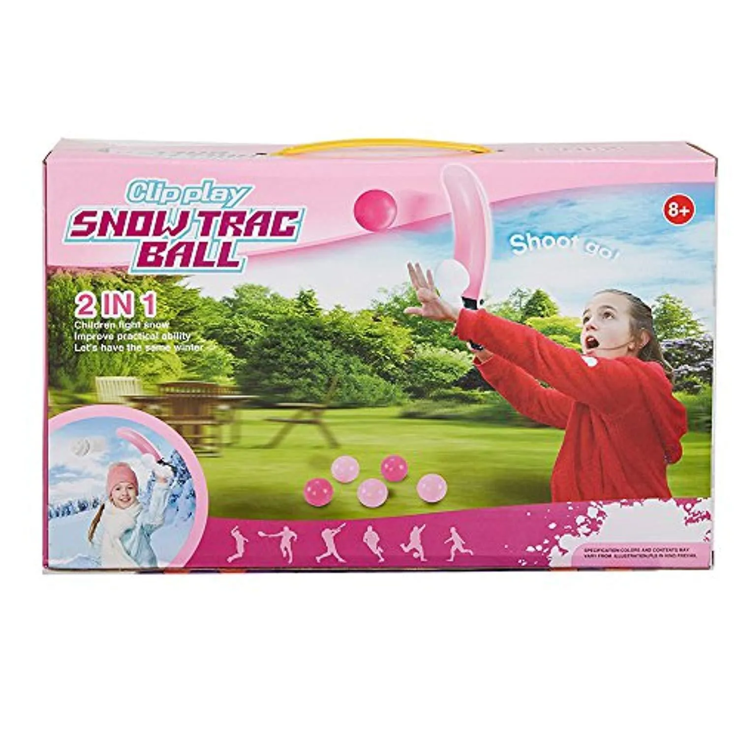 Snow Trac-Ball Outdoor Sport Game Snowball Maker Pink