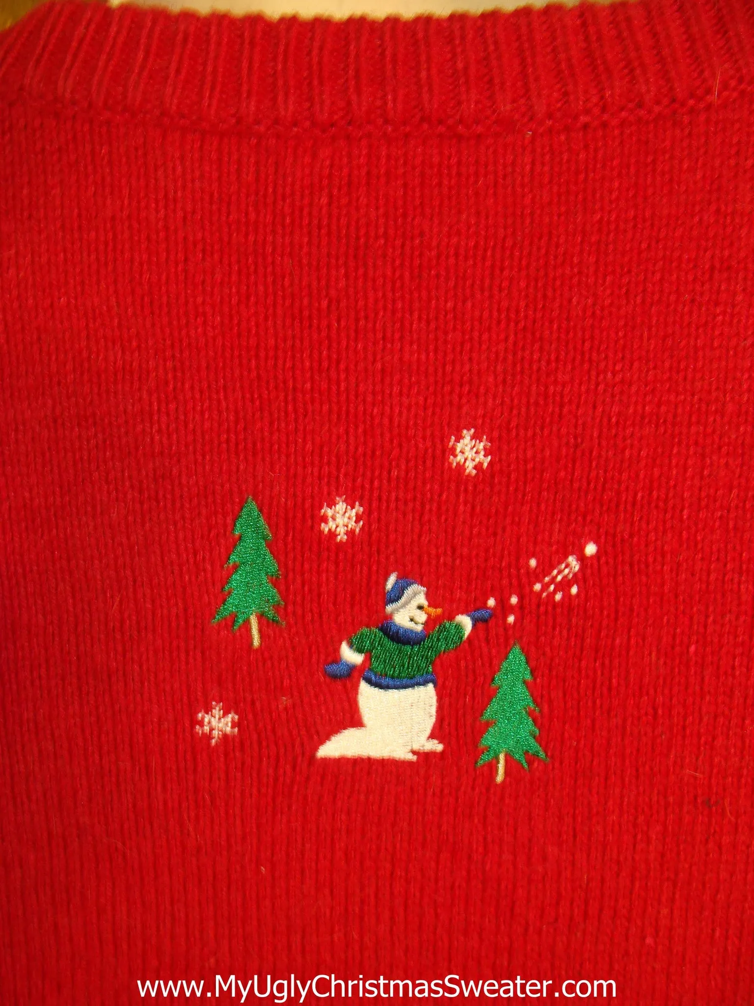 Snowball Fight Playing Snowmen Light Up Ugly Xmas Sweater