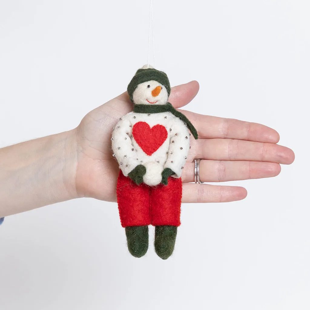 Snowball Snowman Ornament