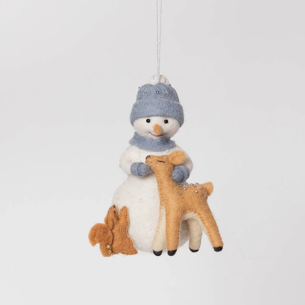 Snowman with Friends Ornament