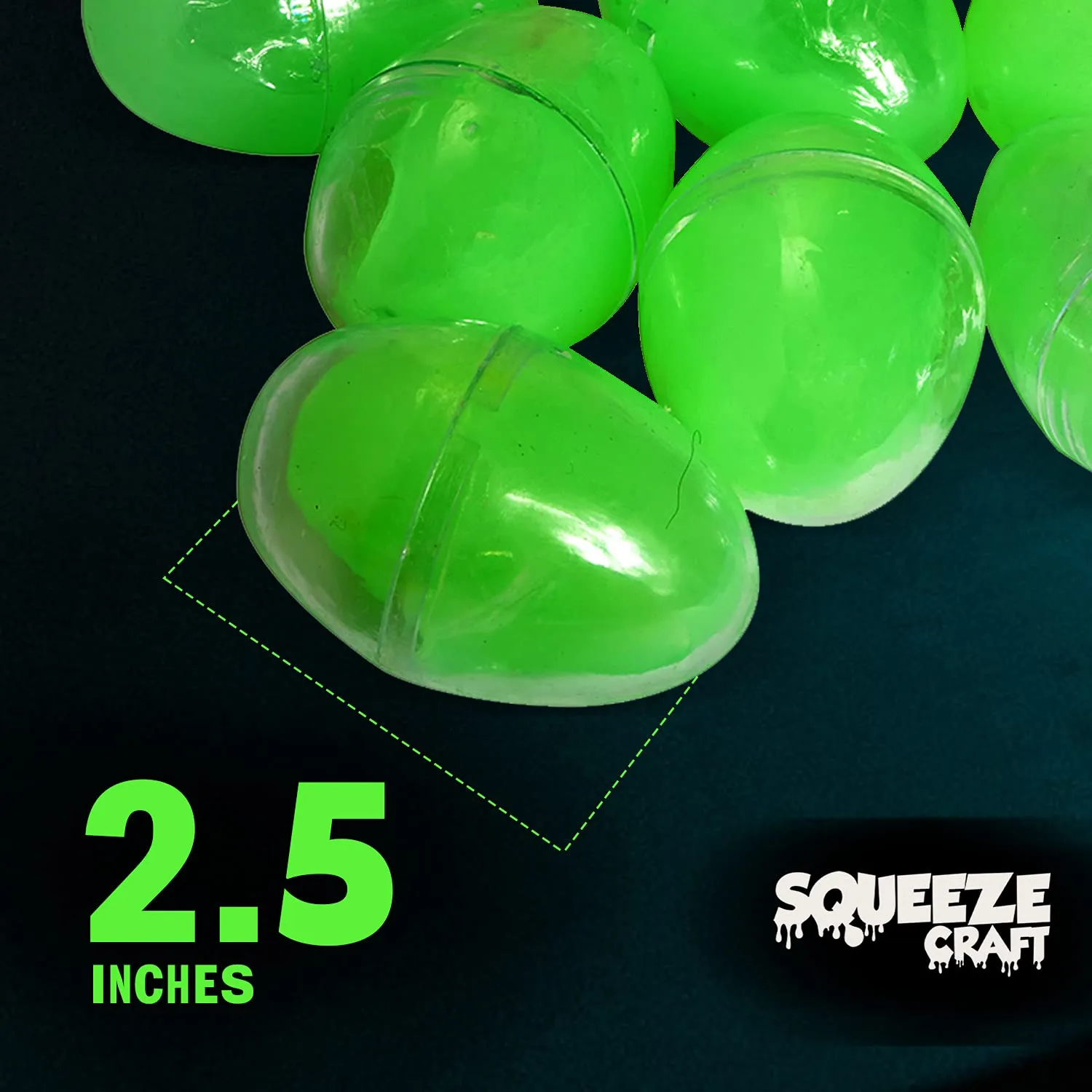 Squeeze Craft Glow in The Dark Easter Egg Slime - 12 Pack Educational Fidget Playset