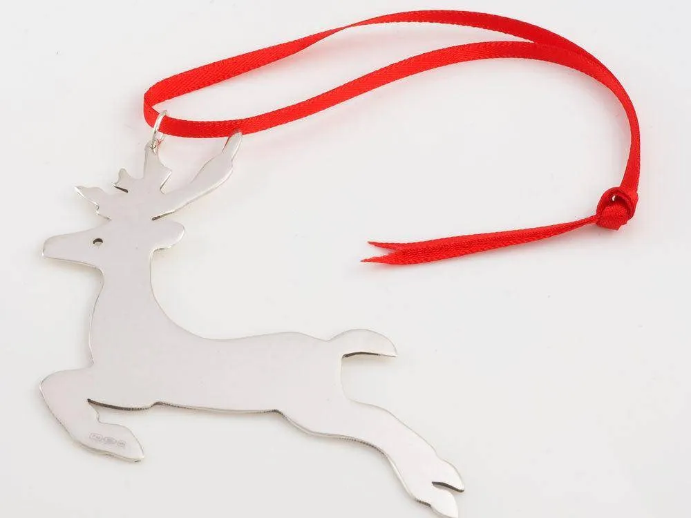 Sterling Silver Christmas Tree Decoration Reindeer