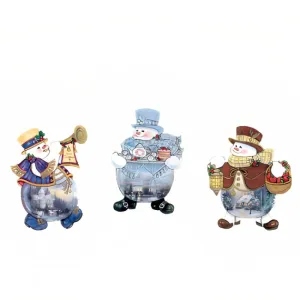 The Ashton-Drake Galleries Memories of Christmas Snowman Ornament Collection Issue #2 Set of 3 Christmas Decoration by Thomas Kinkade 4-inches