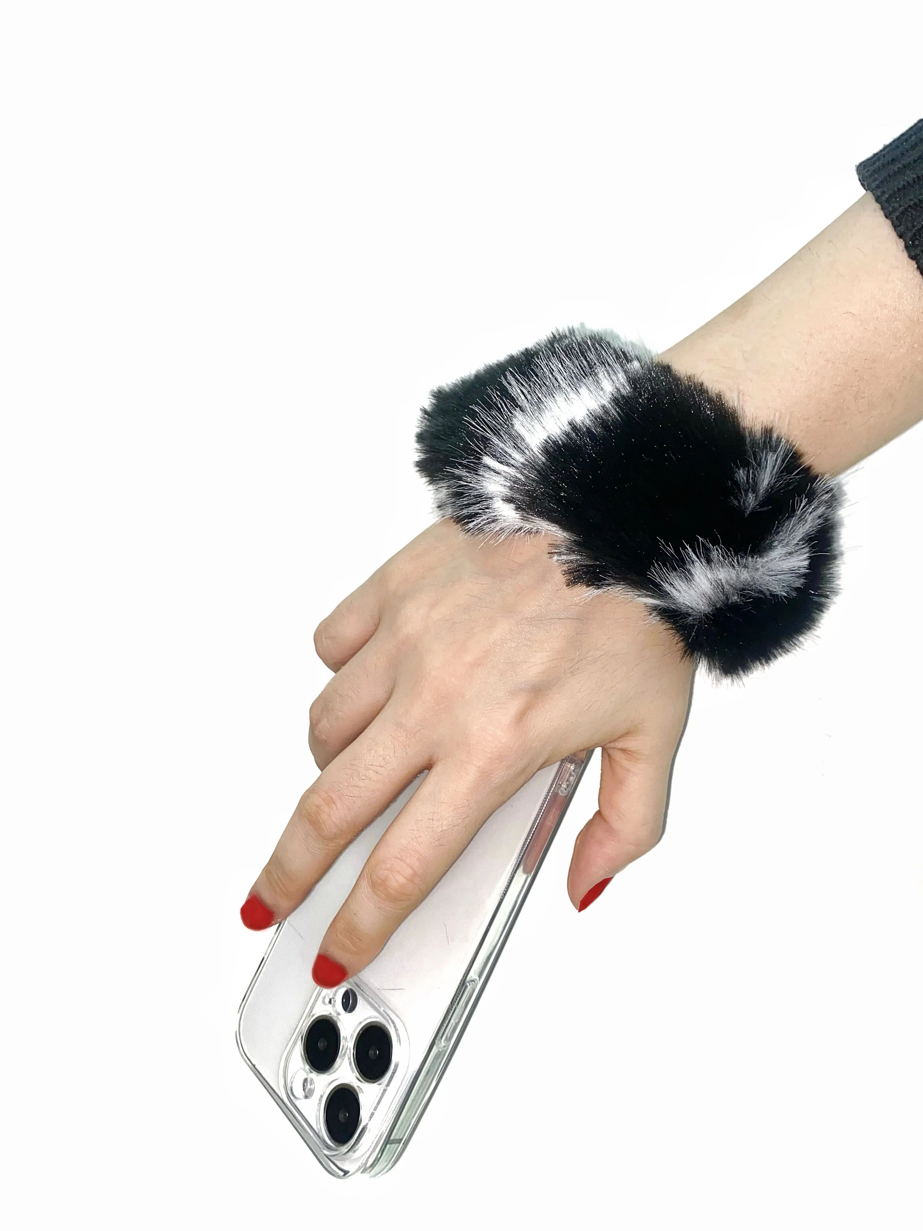 TWO-WAY FURRY PHONE STRAP/CUFF