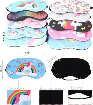 Unicorn Sleeping Masks, 10 Pack Soft Plush Blindfold Cute Unicorn Horn Sleep Mask,| Eye