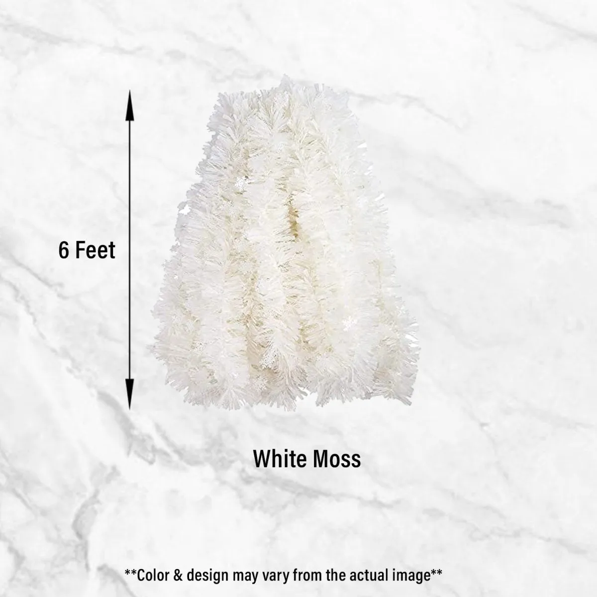 White Moss For XMAS Party- 2 Pcs of 6ft- Decoration Item